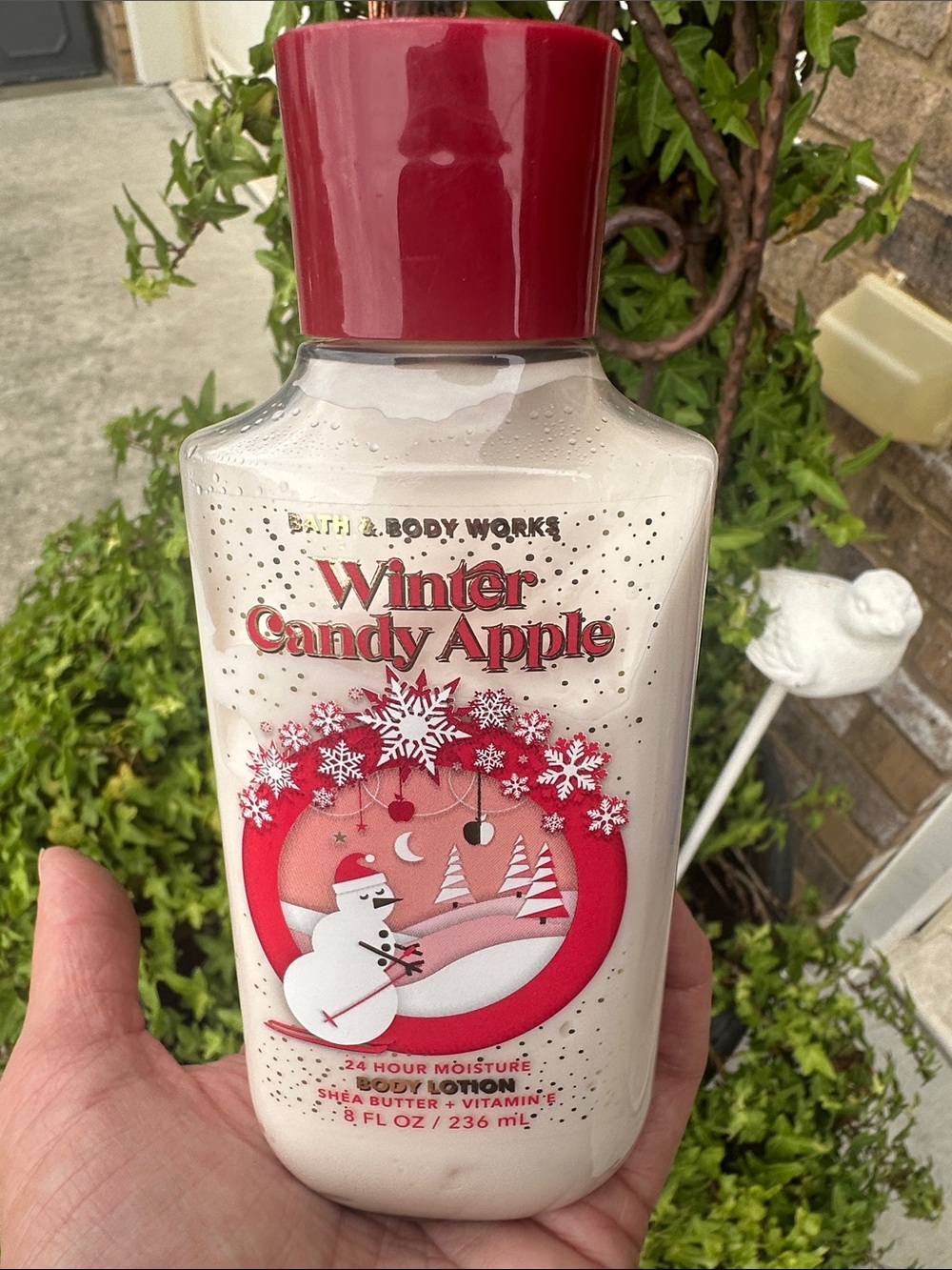 Bath & Body Works Winter Candy Apple Lotion - Red & White
